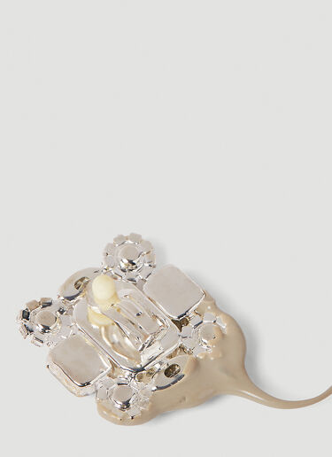 Ottolinger Square Crystal Dip Clip Earrings Cream ott0250023