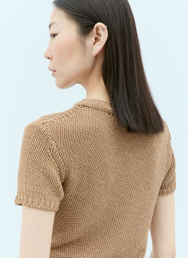 Aya Muse Atele Knit T-Shirt Brown aym0255004