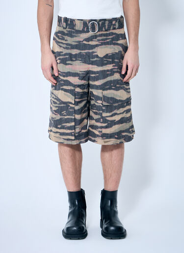 Jil Sander Belted Camo Shorts Brown jil0159005