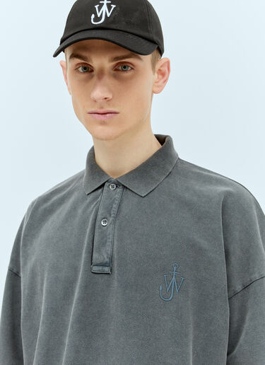 JW Anderson Anchor Embroidery Polo Shirt Grey jwa0156005