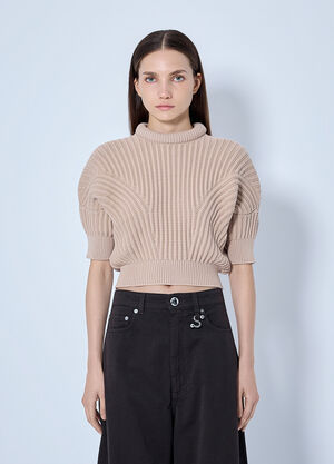 Sportmax Ribbed Knit Sweater Beige spx0265021