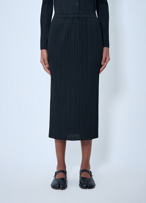 Pleats Please Issey Miyake Pleated Midi Skirt Black plp0263007