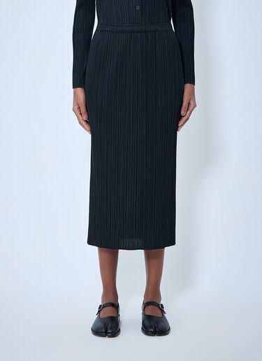 Pleats Please Issey Miyake Pleated Midi Skirt Black plp0263007