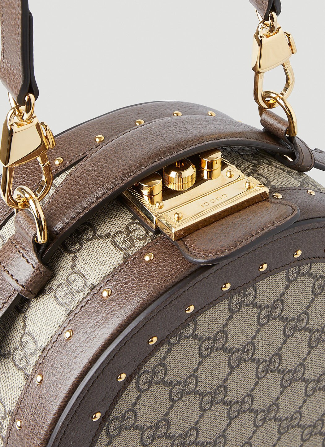Gucci GG Supreme Trunk Shoulder Bag in Brown LN CC