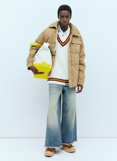 Logo Patch Canvas Tote Bag Moncler x Palm Angels Logo Patch Canvas Tote Bag Yellow mpa0355009