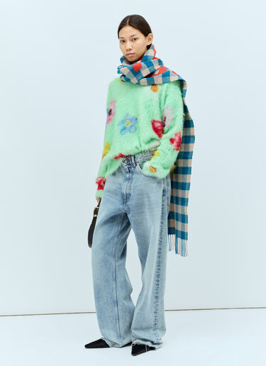 Acne Studios プリントふわふわセーター グリーン acn0256014