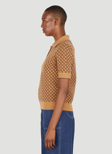 Gucci Square G Knit Polo Shirt Camel guc0251062
