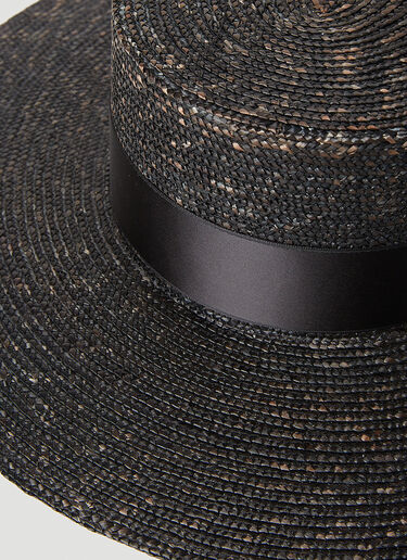 Gucci Bow Straw Hat Black guc0252040