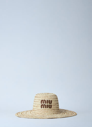 Miu Miu Palmetto Hat Beige miu0256032
