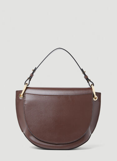 GANNI Banner Saddle Handbag Brown gan0253040