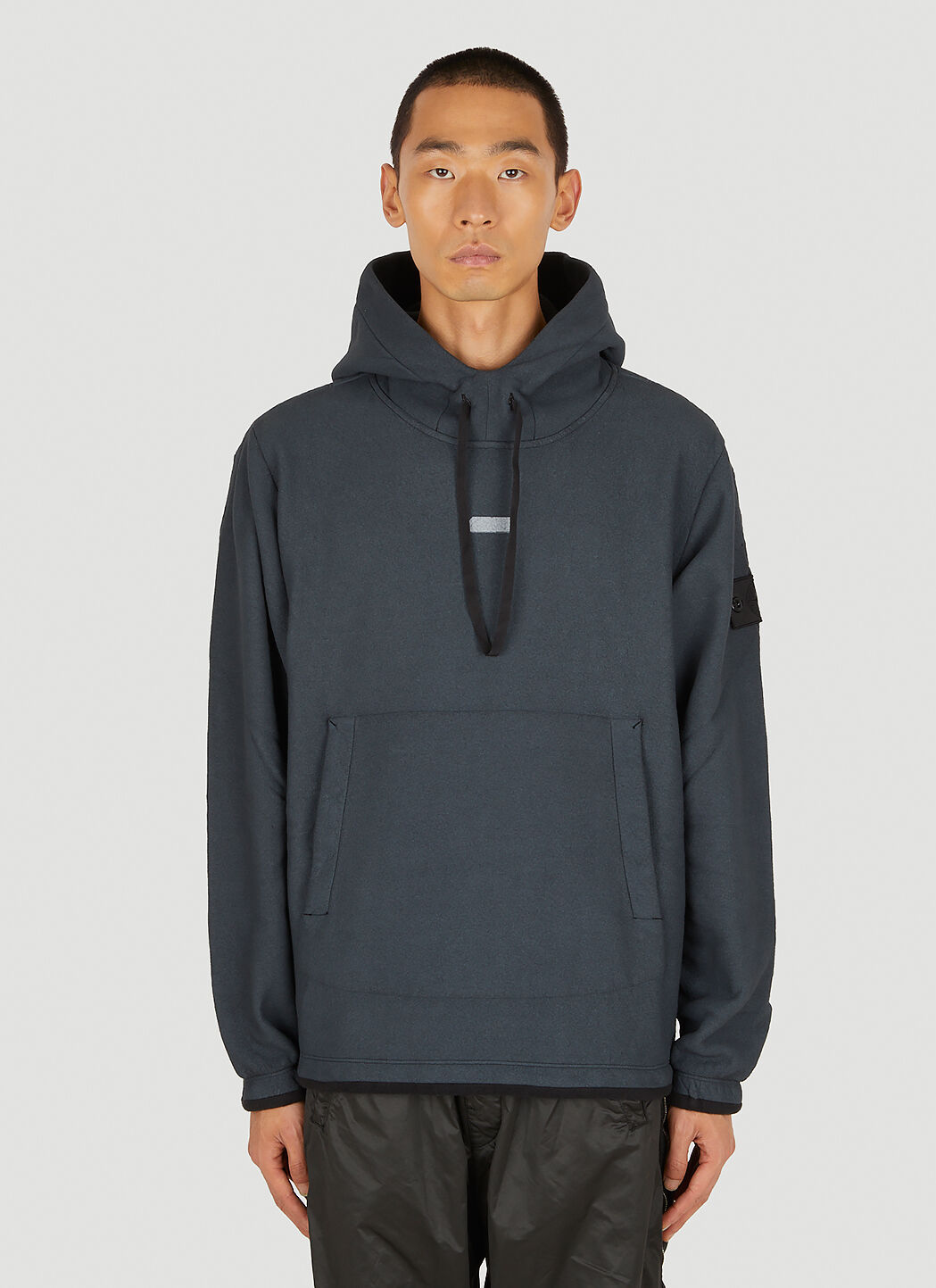 Stone island hot sale black hooded sweatshirt