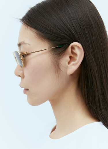 Bottega Veneta 分叉矩形太阳镜  金色 bos0355002