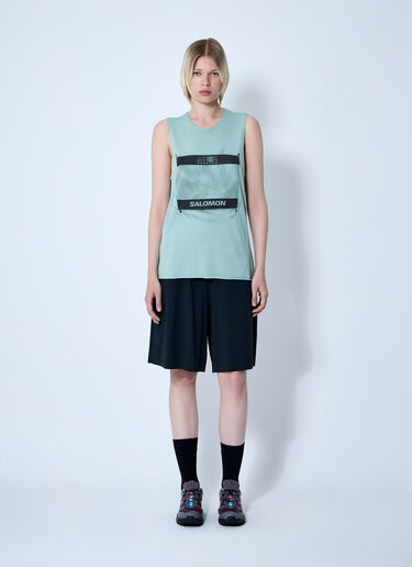 MM6 Maison Margiela x Salomon 徽标图案背心上衣  绿色 mms0261005