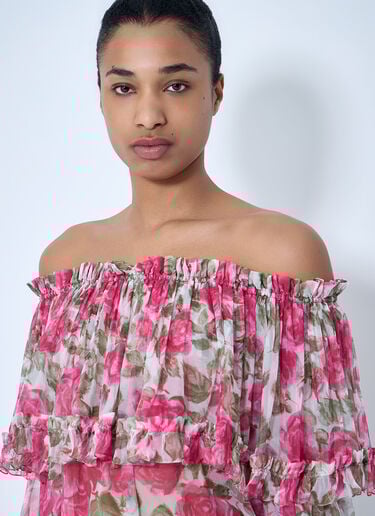 Chloé Off-Shoulder Floral Blouse Pink chl0264021