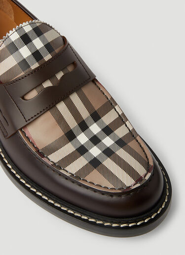 Burberry Check Panel Loafers Brown bur0151055