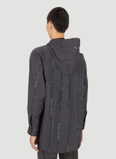 Vivienne Westwood ピンストライプフード付きオーバーシャツ ブラック vvw0152016