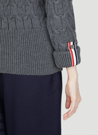 메리노 크리스크로스 스웨터 Thom Browne 메리노 크리스크로스 스웨터 그레이 thb0253014
