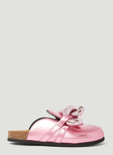 JW Anderson Metallic Chain Loafers Pink jwa0249007