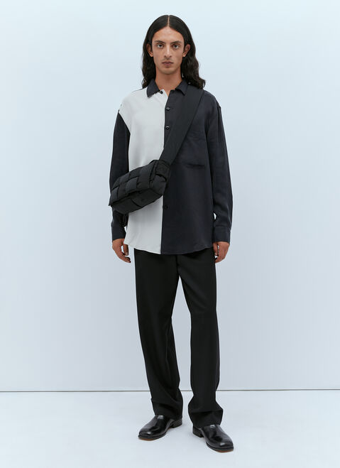 Yohji Yamamoto Oversized Colour Block Shirt Black yoy0152010