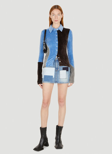 TheOpen Product Patchwork Denim Skirt Blue top0250006
