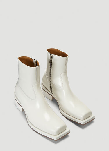 ION Squared-Toe Cowboy Boots White ion0340003