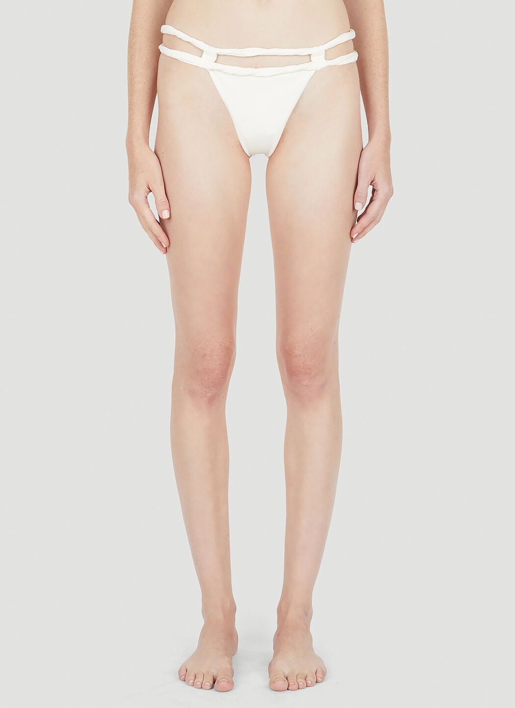 Jacquemus Le Bas De Maillot Sofio Bikini Bottoms in White LN CC