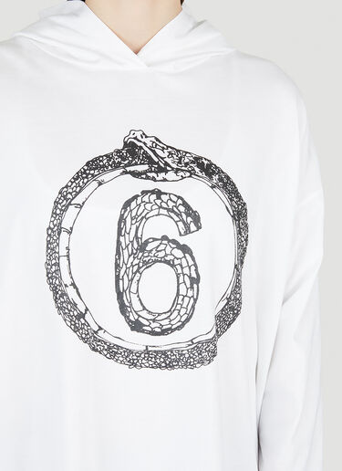 Ouroboros Hooded Dress MM6 Maison Margiela Ouroboros Hooded Dress White mmm0250005