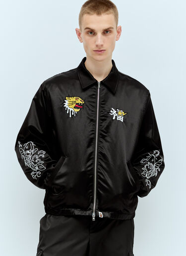 A BATHING APE® Souvenir Satin Jacket Black aba0156011