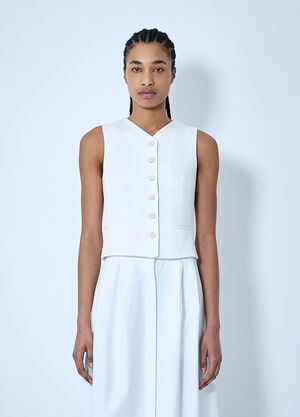 Max Mara Cotton Waistcoat Beige max0260035