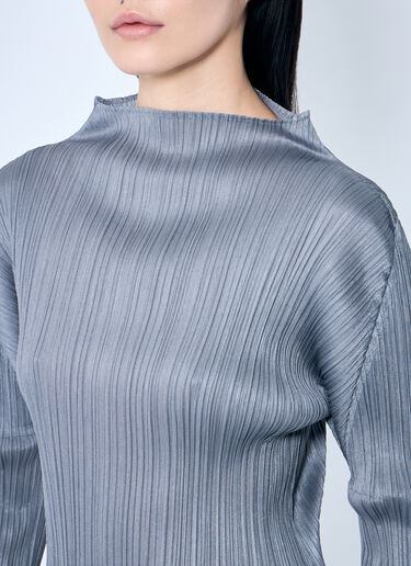 Pleats Please Issey Miyake Pleated Top Grey plp0259025