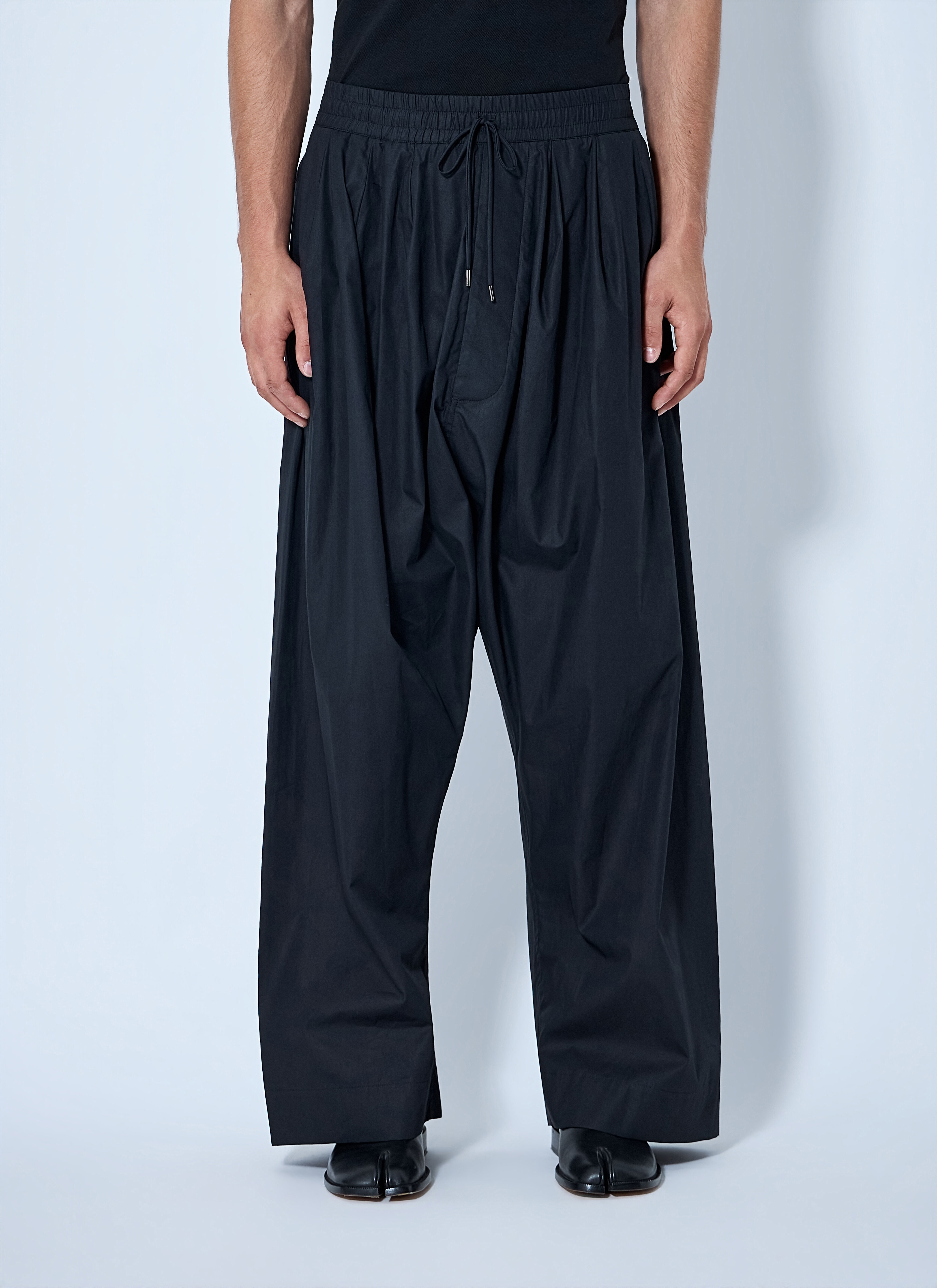 Vivienne Westwood Men's' Wide-Leg Drawstring Trousers in Black