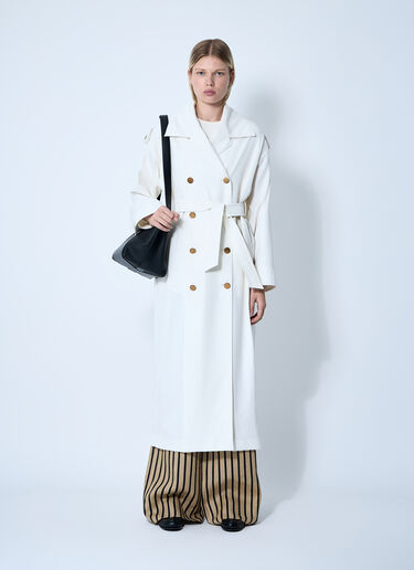Max Mara Water-Repellent Garbardine Trench Coach White max0259007