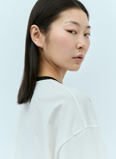Miu Miu 徽标贴饰长袖 T 恤 白色 miu0256008