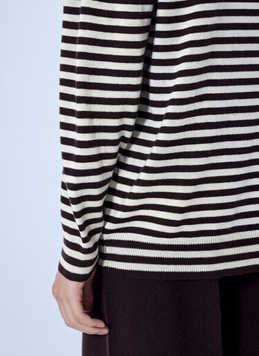 LN-CC® - Max Mara: Striped Turtleneck Sweater - Beige Max Mara Striped Turtleneck Sweater Beige max0266025