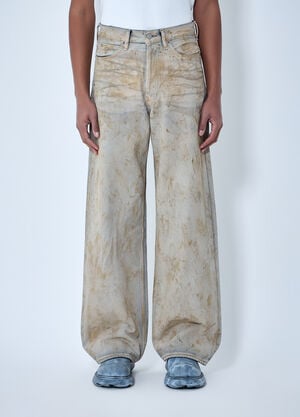 Acne Studios Wide-Leg Distressed Pants Beige acn0163025