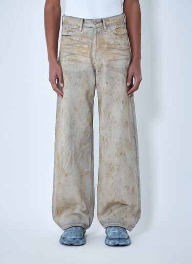 Acne Studios Wide-Leg Distressed Pants Beige acn0163025