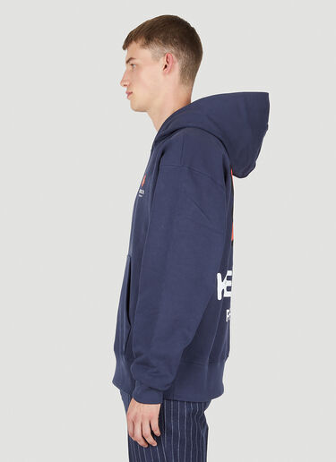 Kenzo Logo Print Hooded Sweatshirt Blue knz0150010