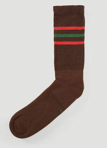 Gucci Intarsia-Stripe Socks Brown guc0141124