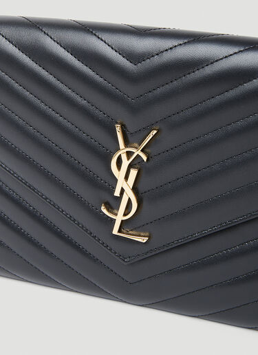 Saint Laurent Envelope Logo Clutch Black sla0253083