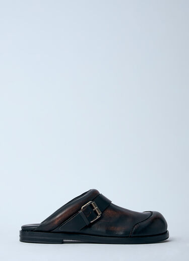 Acne Studios Leather Buckle Mules Brown acn0260012