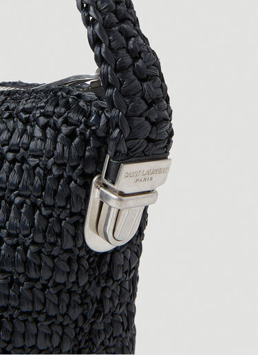 Saint Laurent Le Raffia Shoulder Bag Black sla0151076