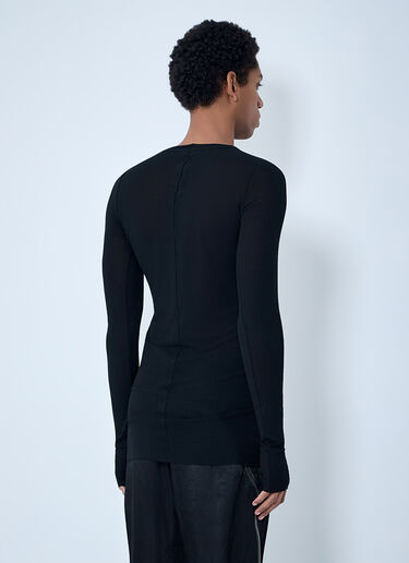 Rick Owens Ribbed Long Sleeve Top Black ric0163024