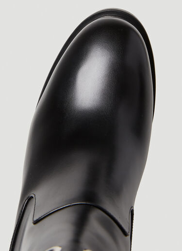 Alexander McQueen Eyelet Heeled Boots Black amq0251022