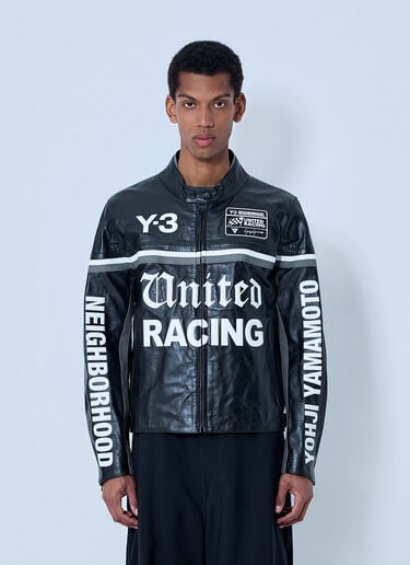 Y-3 X NBHD Racing-Inspired Leather Jacket Black ynb0162013