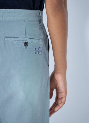 LN-CC® - Miu Miu: Garment-Dyed Twill Pants - Grey Miu Miu Garment-Dyed Twill Pants Grey miu0365009
