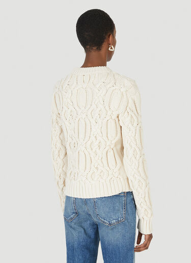 Sportmax Flash Cable Knit Sweater Cream spx0247014