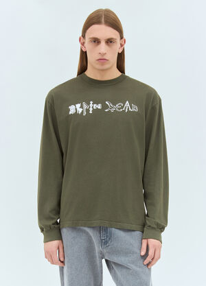 Brain Dead Earth Wisdom Long-Sleeve T-Shirt Green bra0158011