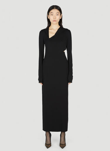 Versace Slashed Hooded Maxi Dress Black vrs0252004