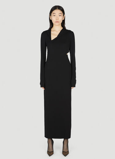 Versace 슬래시드 후드 맥시 드레스 블랙 vrs0252004