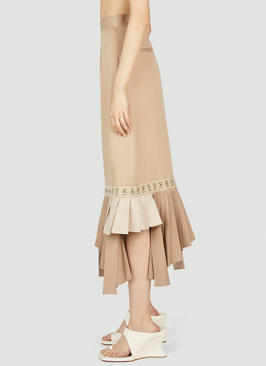 Rokh Hook And Eye Tape Pleat Skirt Beige rok0252007